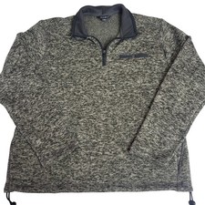 Eddie Bauer Mens Heathered Gray 1/4 Zip Fleece Sweatshirt Casual Outdoor Size XL