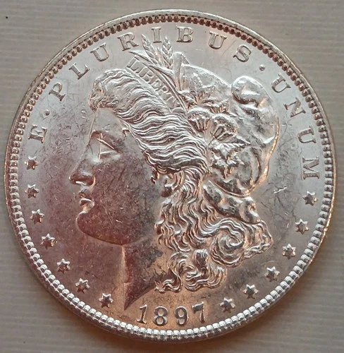 1897 P Morgan Silver Dollar, Choice Beautiful Brilliant Uncirculated. You Grade!
