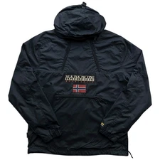 Napapijri Cordura Rainforest Mens Jacket XL Black Anorak Winter Pull On