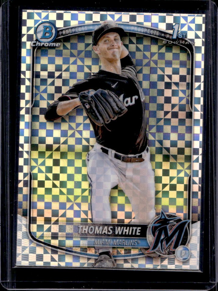 2025 Bowman Thomas White Chrome X-Fractor 1st #BCP-69 Marlins