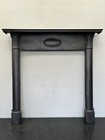 Original Antique Cast Iron Edwardian Fire Surround Fireplace Stove Mantle AF063*