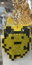 Tamagotchi Rhinestone Keychain Mamechi Mascot Game Character New Japan