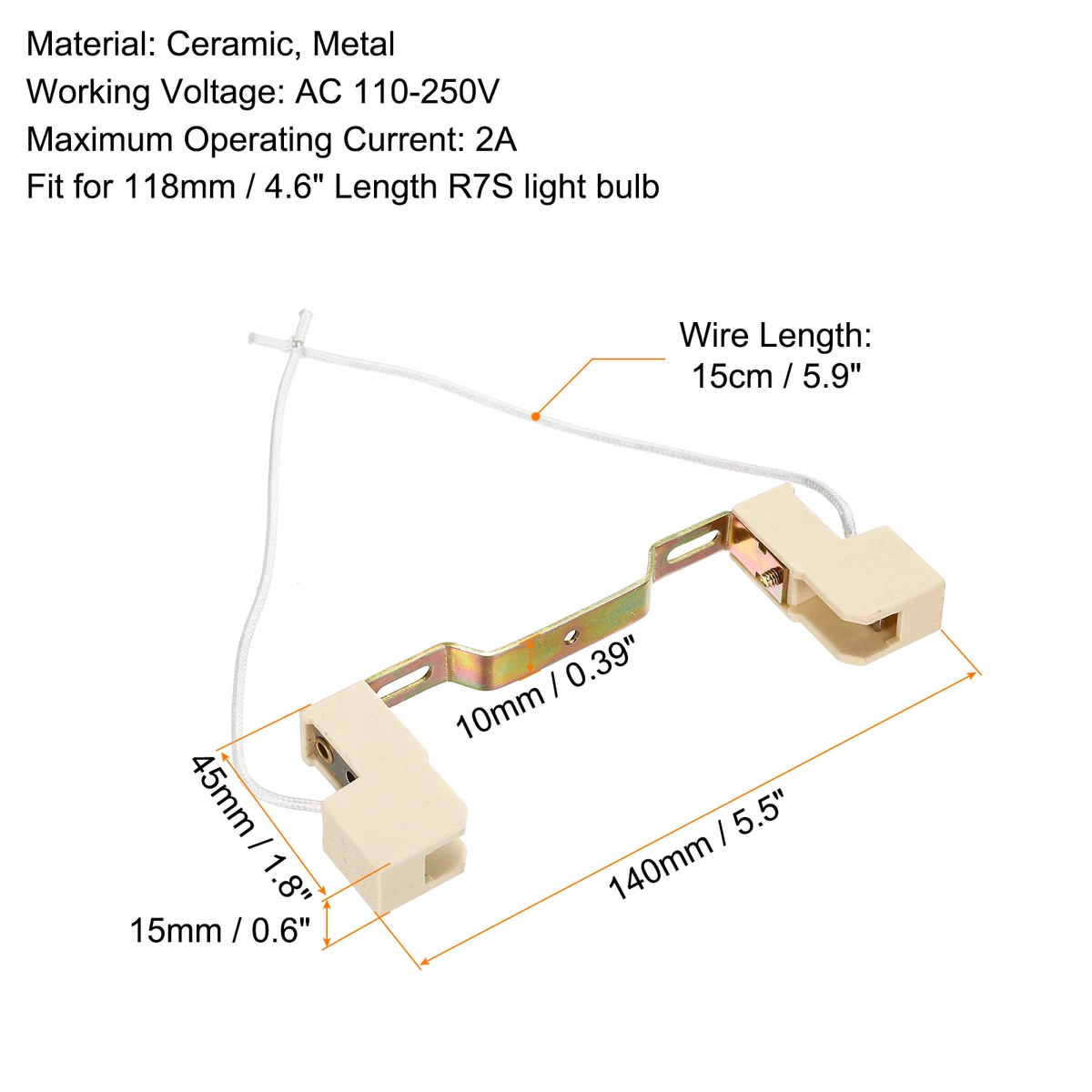 Double ended halogen sale socket