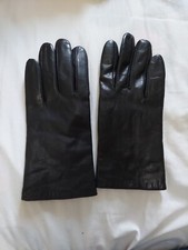 Womens Black Leather Gloves Thinsulate Lined Size Med