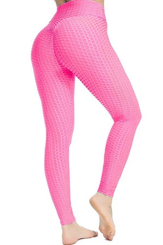 Womens High Waist Textured Workout Leggings Booty Scrunch Yoga Leggings - Picture 5 of 8