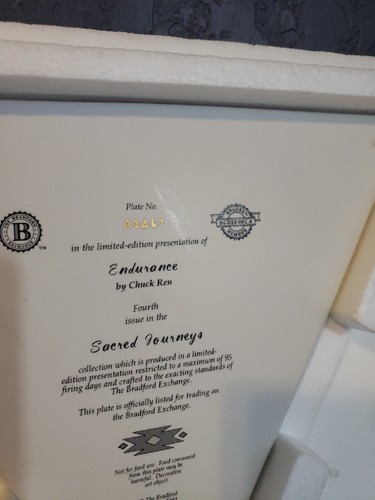 Bradford Exchange Sacred Journey Endurance by Chuck Ren Limited Edition Plate - Picture 6 of 6