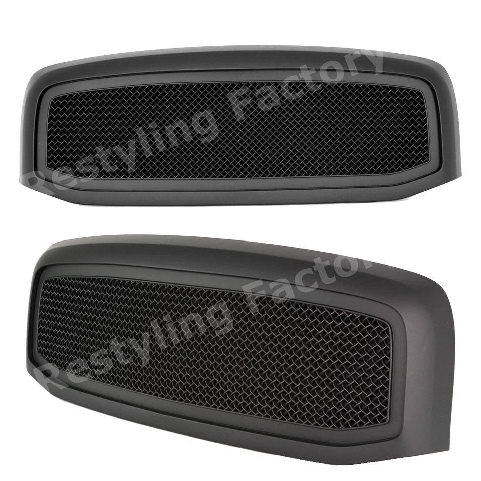 Capó delantero plano mate negro rejilla de malla + carcasa para 06-08 Dodge RAM 1500+2500+3500 Foto 3 de 3