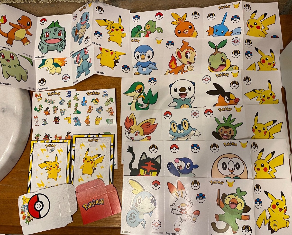 Pokemon 25th Anniversary McDonalds Large Stickers Pikachu Frames
