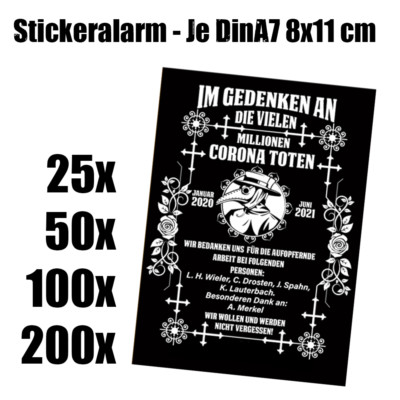 Im Gedenken an die vielen Millionen-gut haftende Aufkleber A7 div Mengen 25-200