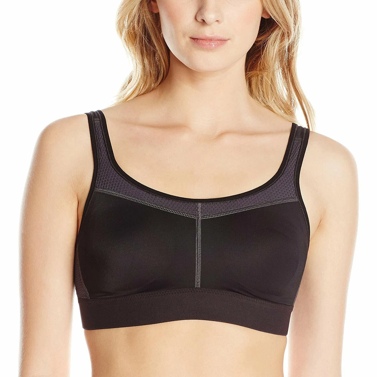 Amoena Women's Power Medium Control Wire Free Sports Bra, Black, 32D