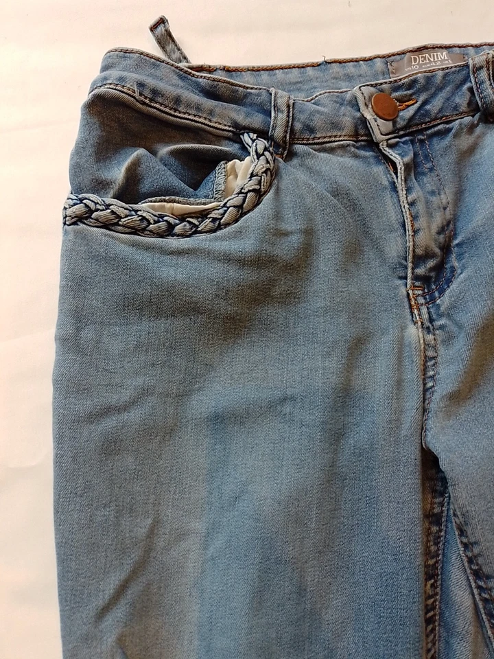 Ladies Jeans Dorothy Perkins 14 Zip Up Skinny Blue 22252 - Image 4 of 4