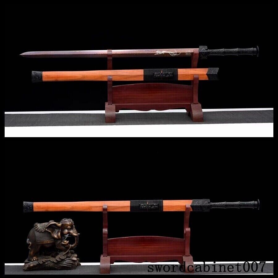 Top Quality Refined Damascus steel Blade Sword Sharp Rosewood Chinese Jian 苍鸿剑