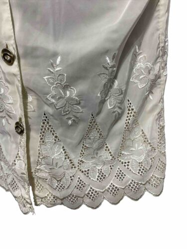 Camisa de Vestir Vintage Vision Hecha en Inglaterra Blanca Floral Talla 14 vtd - Imagen 3 de 5