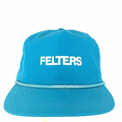 Vtg Felters Hat Spell Out Script Logo Rope Trucker Baseball Adjustable Dad Cap