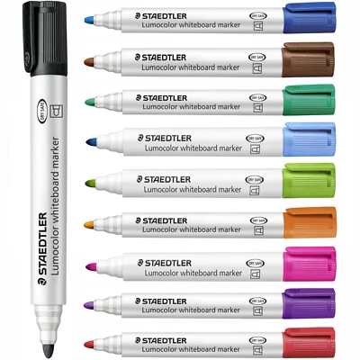 STAEDTLER Lumocolor Drywipe Whiteboard Markers Bullet Tip - Assorted Colours