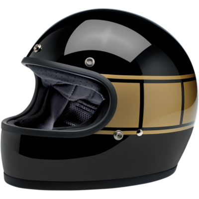 DISPLAY Biltwell Gringo Helmet ECE Holeshot Black/Gold Strobe XS