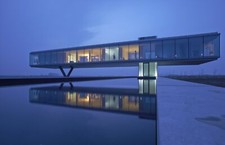 Landscape modern architecture building house glass water Custom Gaming Mat Desk