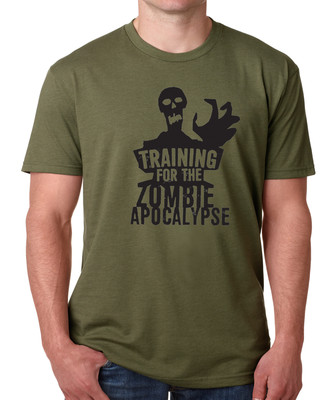 TRAINING FOR THE ZOMBIE APOCALYPSE zombie undead halloween walking dead T-Shirt