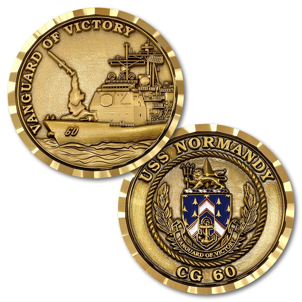 USS Normandy CG 60 Vanguard of Victory Navy Challenge Coin