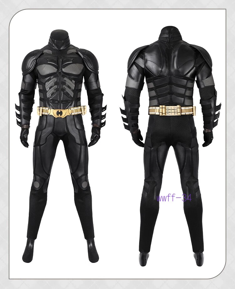 The Dark Knight Rises Batman Jumpsuit Outfit Cosplay Halloween Costume Suit Shoe - Image 4 of 4