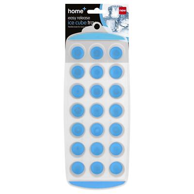 HOME PLUS EASY RELEASE EISWÜRFELSCHALE FLEXIBLER SILIKONBODEN 21 LÖCHER BLAU