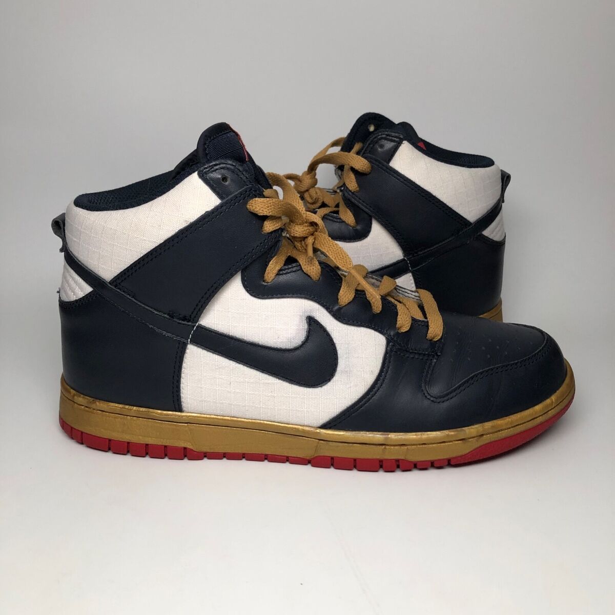 2010 Nike Dunk High Retro Sneakers Olympics Team USA White 2010 Nike Dunk High Retro Sneakers Olympics Team USA White