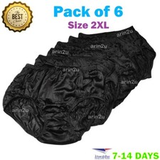 Pack of 6 Women Men High Waisted Underwear Silky Nylon Panties Briefs Size 2XL H