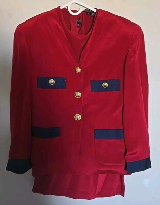 Randy Kemper 3 Piece Silk Skirt Suit Size 6 Excellent Condition 