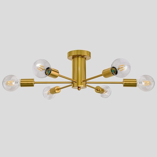 Sputnik Chandelier Lighting Gold Pendant Ceiling Light Fixture Semi Flush Mount - Picture 20 of 20