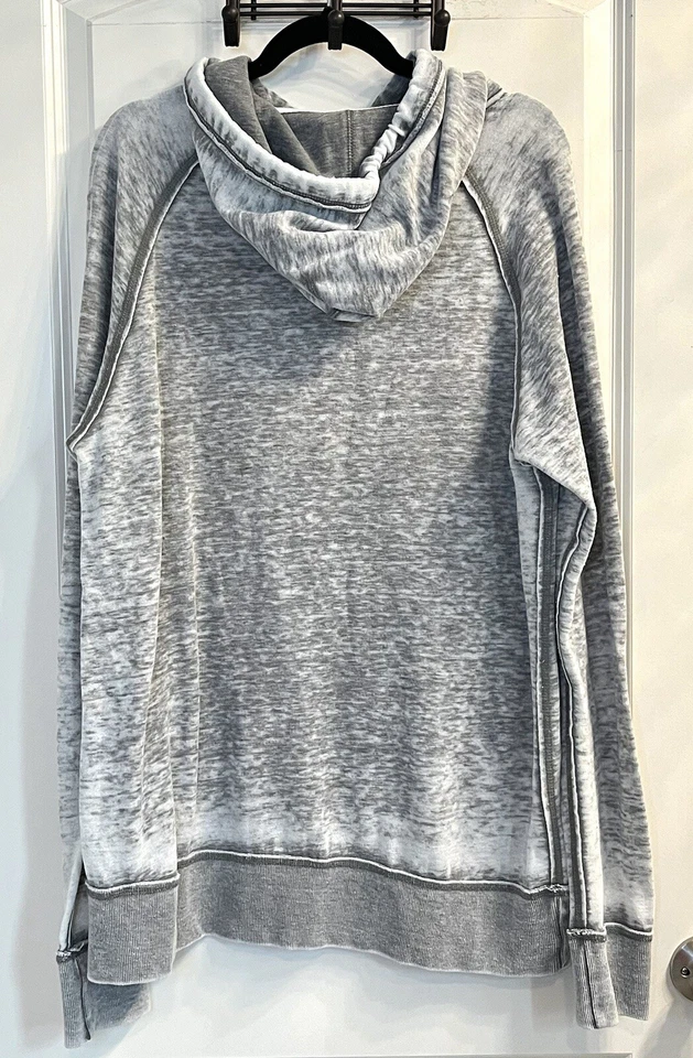 Pulôver masculino cinza lavagem ácida mineral gráfico com capuz P2P-22 1/2 pol Y2k streetwear - Imagem 3 de 4