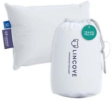 Lincove Canadian Down Feather Travel Pillow - Head and Neck Support for Travel
