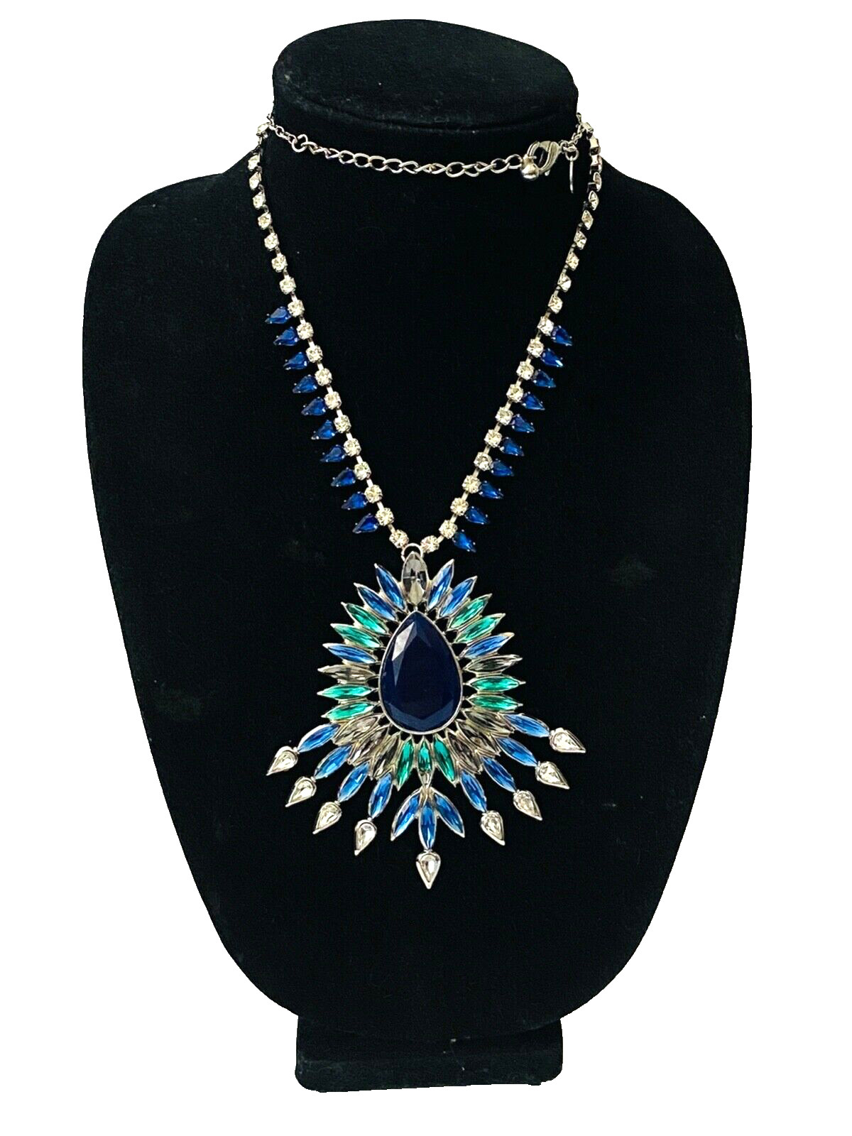 WOW! Chico's Huge Statement Rhinestone Pendant Lo… - image 1