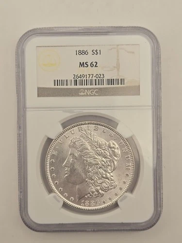 1886 Morgan Silver Dollar NGC MS62
