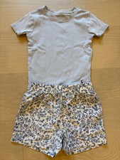 Polo Ralph Lauren Kids Pajama Set Size 5 Light Blue T-Shirt Floral Shorts 2pc