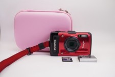 Olympus Stylus TG-2 Tough 12MP Red Waterproof Camera 4x Zoom 8GB SD Card TESTED
