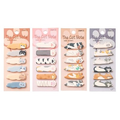 180Counts Kitten Index Labels 15x45mm Adhesive Index Tabs Writable Index Sticker