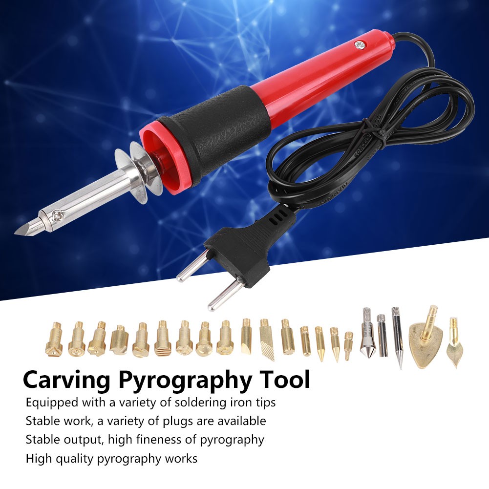 HOT Electric Soldering Iron Set Wood Burning Pen Engraving Carving Pyrography