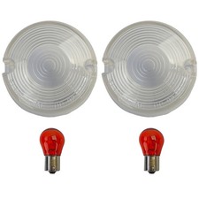 Klarglas Blinkergläser Set inkl. Leuchtmittel für Harley Davidson Ø 7,5cm
