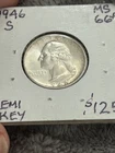 Super-GEM, 1946-S WASHINGTON SILBER QUARTER. Beautiful coin NEVER CLEANED