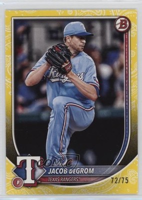 2025 Bowman Yellow Pattern 72/75 Jacob deGrom #28 0lu0