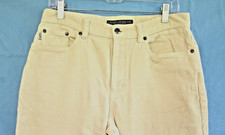 RALPH LAUREN Women's sz 10 Cream/Ivory Corduroy Straight Lag Pants 31W 30L EUC