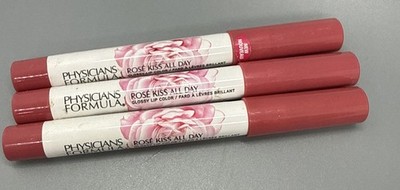 Physicians Formula Rosé Kiss All Day Glossy Lip Color, Blushing Mauve Lot Of 3