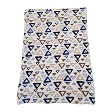 Little Miracles Baby Blanket Triangle Geometric Blue White Shapes Unisex Costco