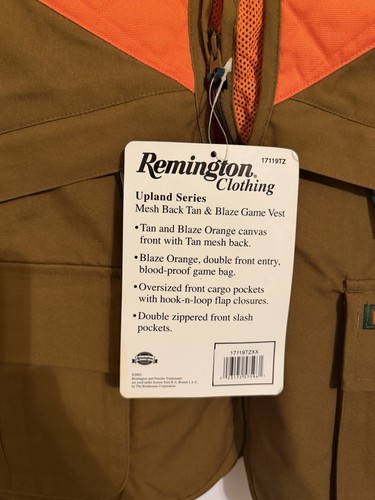 Gilet da caccia Remington Upland XXL Blaze arancione maglia gioco borsa nuovo con etichette - Foto 3 di 16