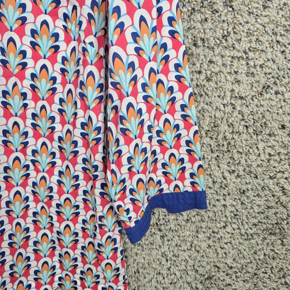 Top Talbots para mujer MP Petite mediano azul cuello en V túnica transparente informal damas Foto 2 de 4