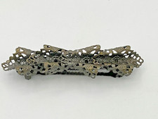 Vintage Art Deco Barrette Filigree Design Hair Pin Silver Tone