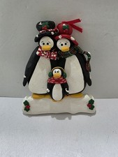 Clay Creations 3 Penguins Christmas Ornaments Made In China