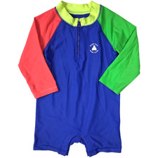 Baby Gap Swim Surf Club 18 24 Mos Rash Guard Swimsuit 1pc Long Sleeve Neon