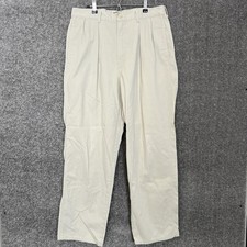 Polo Ralph Lauren Men  S Cream Made In Usa Pleated Chino Pants 35X32 34X31 