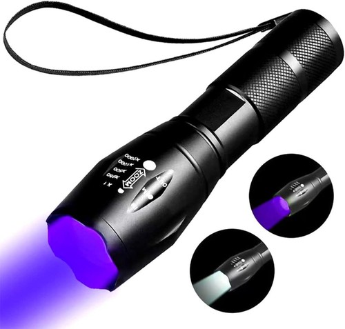 LED UV Flashlight Rechargeable, Mini Light, Blacklight White